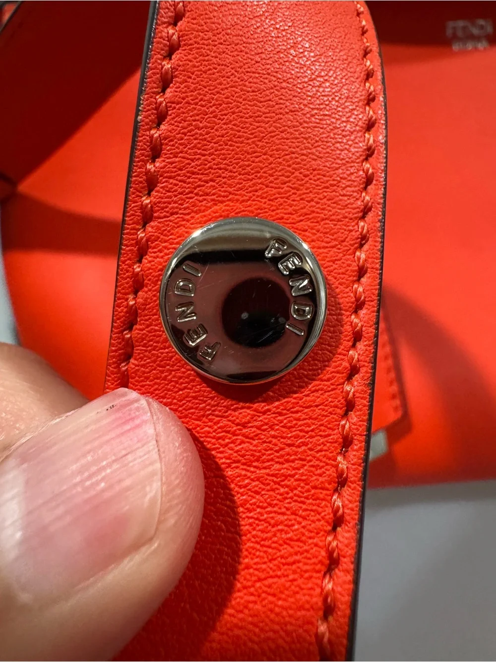 Fendi Bright Red Leather Satchel with Top Handle